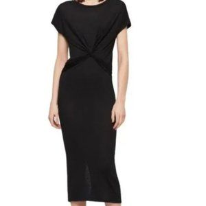 All Saints Paloma Drape Midi Dress